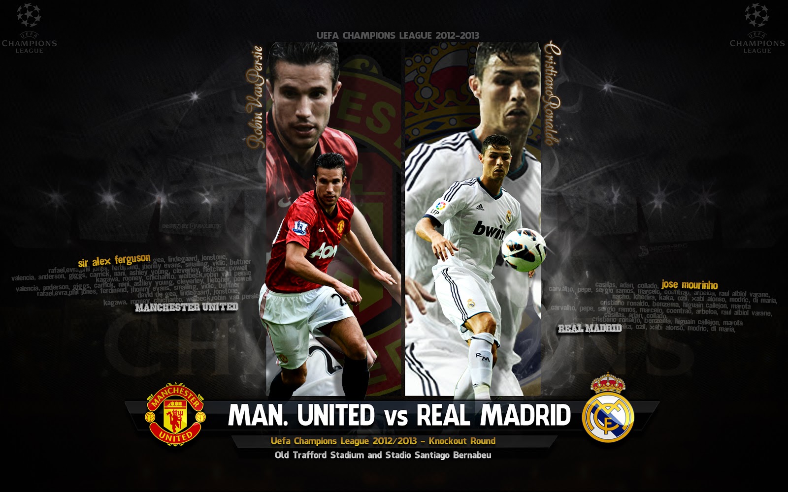 Manchester United Vs Real Madrid Uefa Champion League Wallpaper