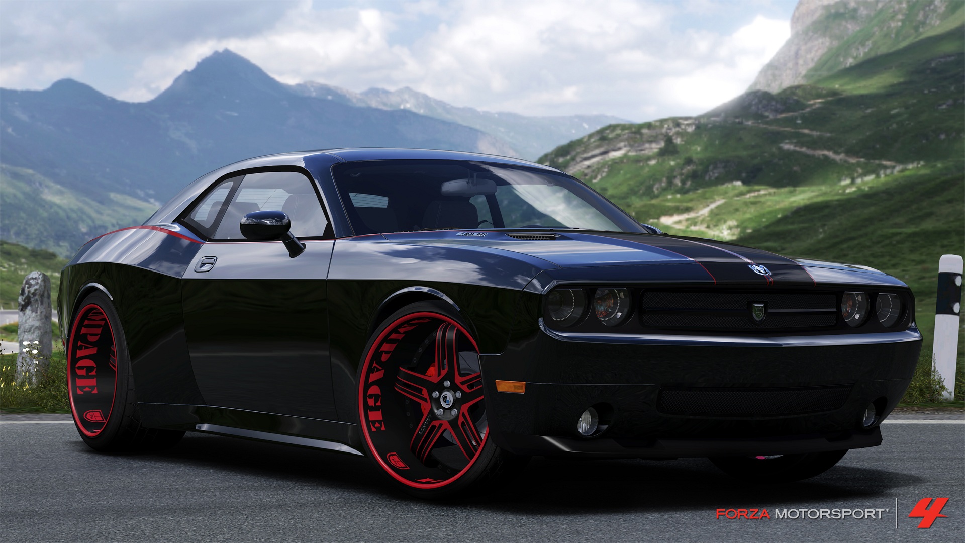 Black Dodge Challenger SRT8 Wallpaper