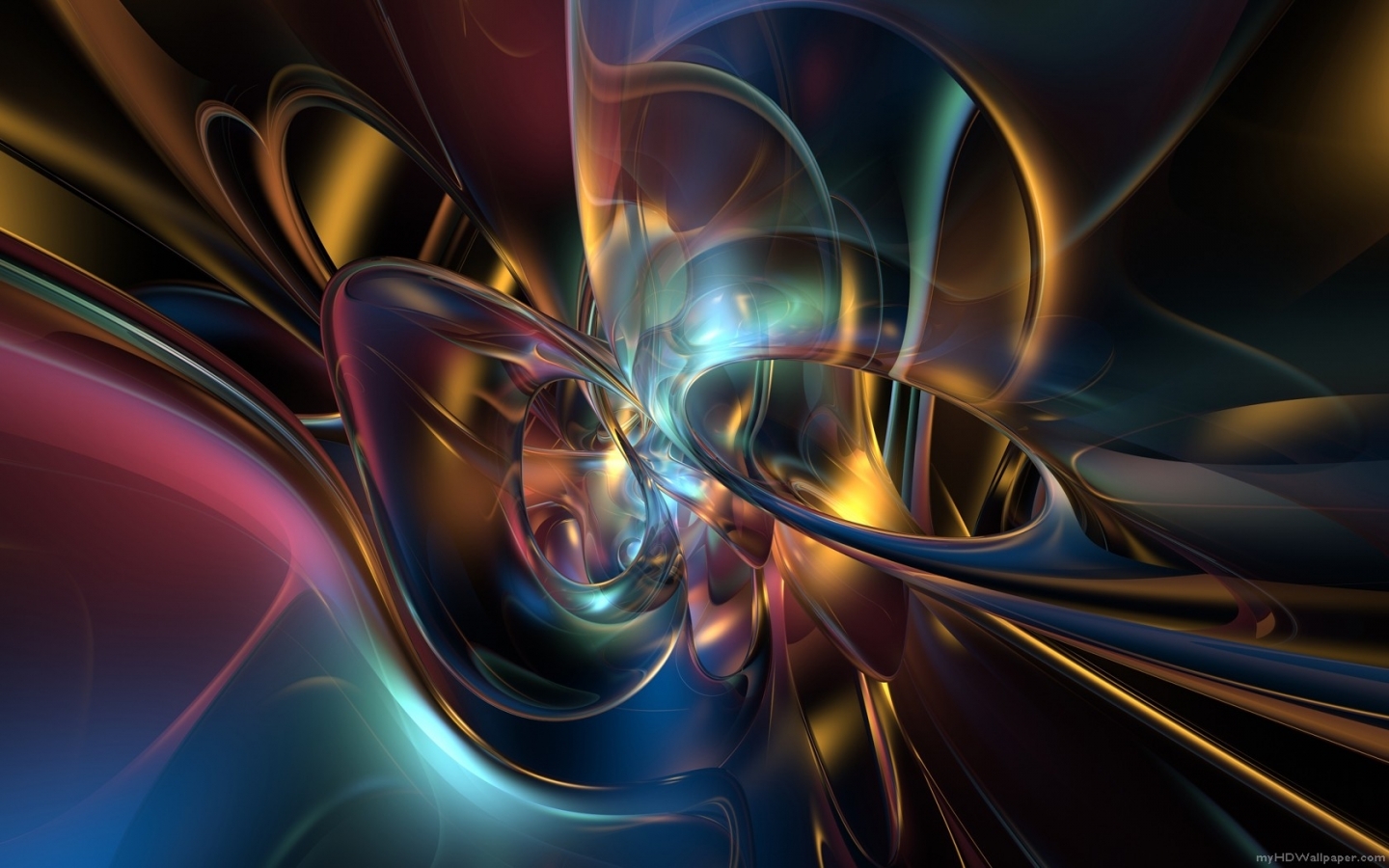 3D Abstract Curves Wallpaper