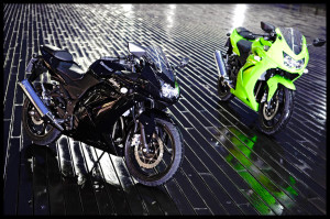 Green And Black Kawasaki Ninja 250R