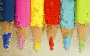 Color Pencils in Water