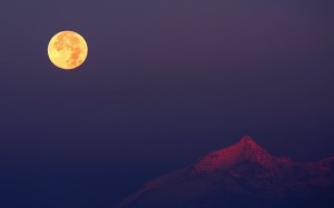 Moon in Mountain Wallpaper
