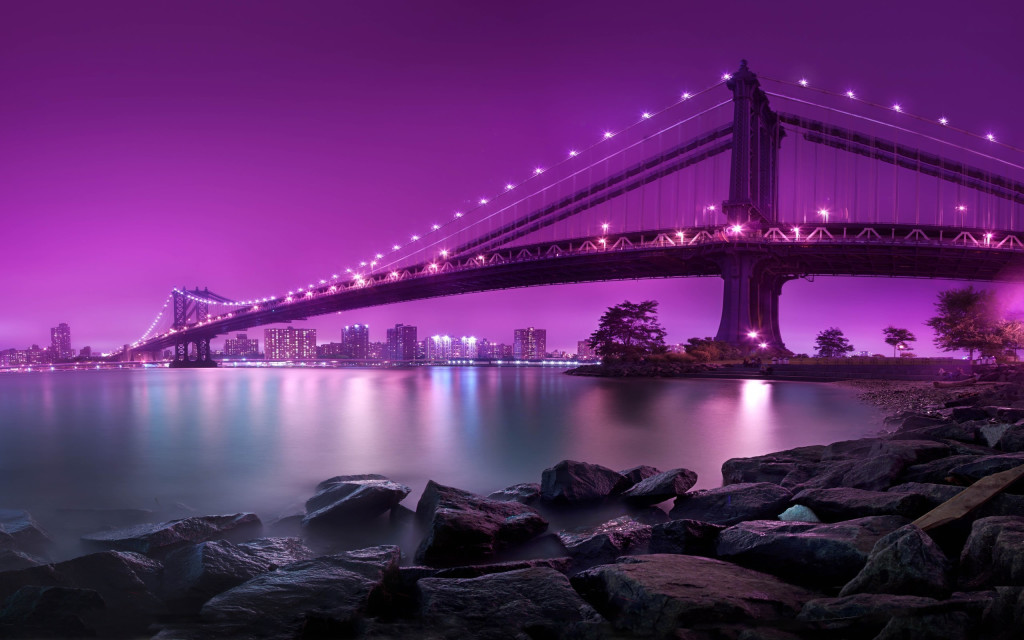 Purple Manhattan Bridge
