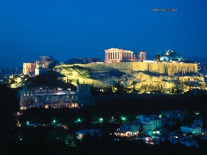 Acropolis Night Athens Greece Wallpaper
